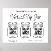 QR Digital Tips Jars Paypal Apple Cash App Poster (Vorne)