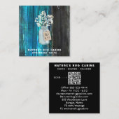 *~* QR Distressed AP49 Mason Jar Quadratische Visitenkarte (Vorne/Hinten)