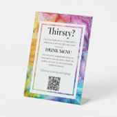 QR DRINKS Wedding Menu ätherische Blüte Sockelschild (Vorderseite)