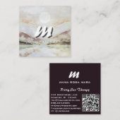 *~* QR Eggpflanze Abstrakt Landschaft Natur AP93 Quadratische Visitenkarte (Vorne/Hinten)