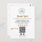 *~* QR Einfache minimale Überprüfung Logo DANK IHN Postkarte (Vorne/Hinten)