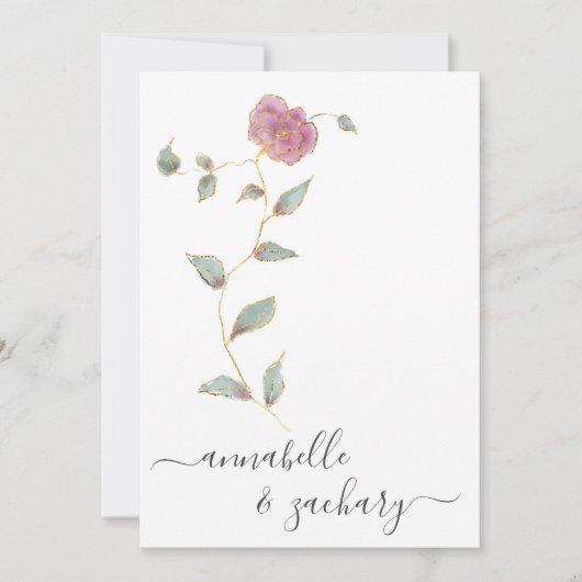 *~* QR Einfache UAWG Rose Gold Glitzer AR12 Hochze Einladung (Vorderseite)