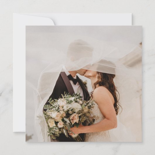 QR Einfaches rustikales Save the Date Foto Hochzei Einladung (Rückseite)