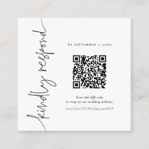 QR Elegante Calligraphy Wedding Square UAWG Begleitkarte