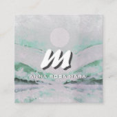 *~* QR Emerald Abstrakt Landscape Nature AP93 Quadratische Visitenkarte (Vorderseite)