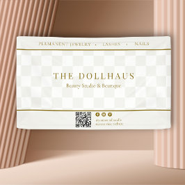 QR-Ereignisanzeige für neutrale Checkerboard-Busin Banner