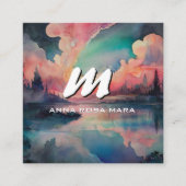 *~* QR Farbenfroh Modernes Abstraktes Fett AP93 Quadratische Visitenkarte (Vorderseite)