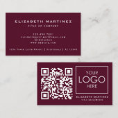 QR-Firmenlogo Beruflich vorne und hinten Visitenkarte (Vorne/Hinten)