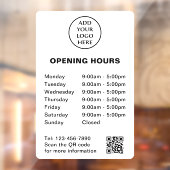 QR-Firmenlogo für Geschäftszeiten Fensteraufkleber (Blatt 2)
