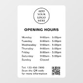QR-Firmenlogo für Geschäftszeiten Fensteraufkleber (Blatt)