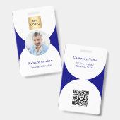 QR-Firmenlogo für nagelblaues Foto Ausweis (Front & Back)