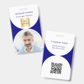 QR-Firmenlogo für nagelblaues Foto Ausweis (Vorder- & Rückseite)