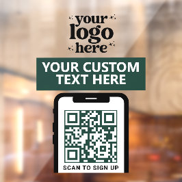 QR-Firmenlogo Modern Minimalistisch dunkelgrün Fensteraufkleber