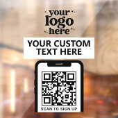QR-Firmenlogo Modern Minimalistisch Fensteraufkleber (Blatt 2)