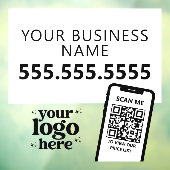 QR-Firmenlogo Modern Minimalistisch Schwarz-weiß Fensteraufkleber (Blatt 3)