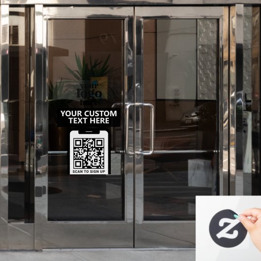 QR-Firmenlogo Modern Minimalistisches, sauberes Sc Fensteraufkleber (Büro Tür)