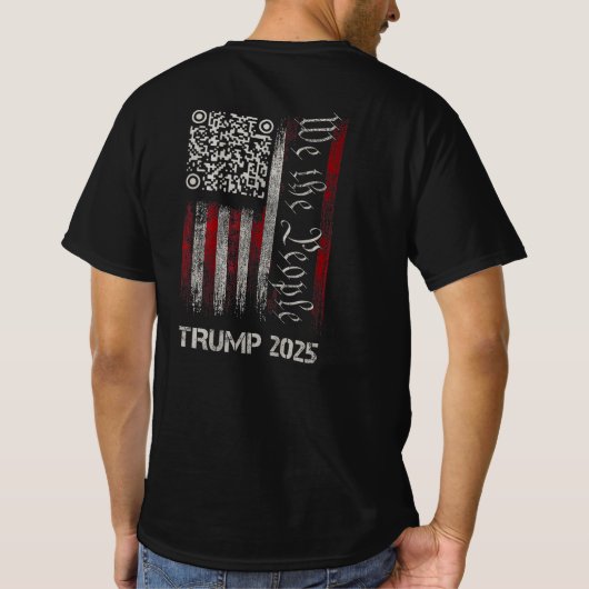 QR Flag Funny Trump Tanzcode Wir Menschen T-Shirt (Rückseite)