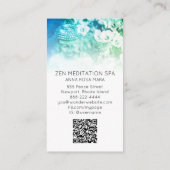 *~* QR Floral Blume Buddha Meditation Visitenkarte (Rückseite)