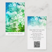 *~* QR Floral Blume Buddha Meditation Visitenkarte (Vorne/Hinten)