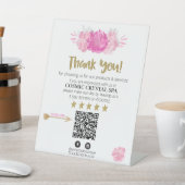 *~* QR FLORAL PINK Review Logo DANK IHNEN AP8 Sockelschild (In SItu)