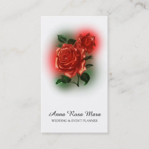 *~* QR Floral Rote Rose Hochzeitsplaner Visitenkarte