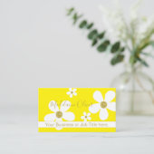 QR Floral Yellow Large White Gold Beruflich Visitenkarte (Stehend Vorderseite)
