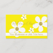 QR Floral Yellow Large White Gold Beruflich Visitenkarte (Vorderseite)