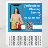 QR-Flyer für die Reinigung des Diensts Abreißen vo (Vorne/Hinten)