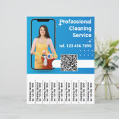 QR-Flyer für die Reinigung des Diensts Abreißen vo (Stehend Vorderseite)