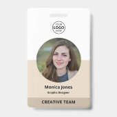 QR-Foto-Beige für Mitarbeiter Ausweis (Vorderseite)