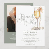 QR-Foto-Brautparty für Brunch und Bubbly Einladung (Vorne/Hinten)