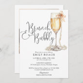 QR-Foto-Brautparty für Brunch und Bubbly Einladung (Vorne/Hinten)