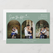 QR-Foto des modernen Magazins "Grüne Bögen" Save t Einladung (Vorne/Hinten)