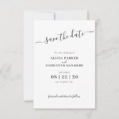 QR-Foto elegante Schwarz-weiße Hochzeit Save The Date (Vorderseite)