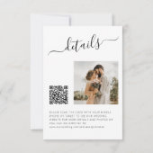 QR-Foto elegante Schwarz-weiße Hochzeit Save The Date (Rückseite)