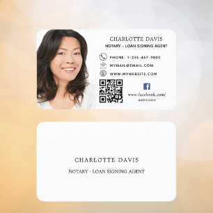 QR-Foto Facebook-Symbol weiß Visitenkarte