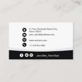 QR-Foto für berufliche Schwarzweiß-Logos Visitenkarte (Rückseite)