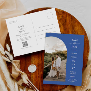 QR-Foto für Blue Yonder Arch Save the Date Postkarte