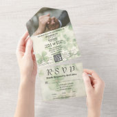 QR-Foto für botanische Blumenchartreuse All In One Einladung (Abreißen)