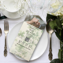 QR-Foto für botanische Blumenchartreuse All In One Einladung