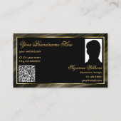 QR-Foto für das Logo "Smart Royal Brown Gold Crown Visitenkarte (Rückseite)
