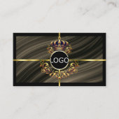 QR-Foto für das Logo "Smart Royal Brown Gold Crown Visitenkarte (Vorderseite)