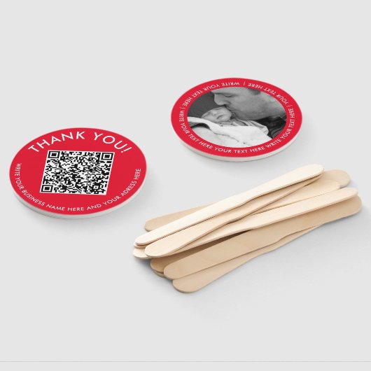 QR-Foto für einfache Red White Digital Contact Fächer (Non-assembled)