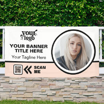 QR-Foto für Firmenlogos im Freien Rosa