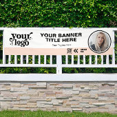 QR-Foto für Firmenlogos im Freien Rosa Banner