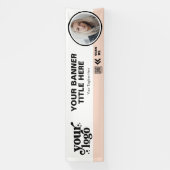 QR-Foto für Firmenlogos im Freien Rosa Banner (Vertikal)