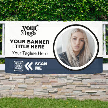 QR-Foto für Geschäftslogos Indoor Blue