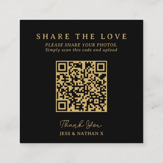 QR-Foto für Hochzeiten Liebe Begleitkarte (Rückseite)