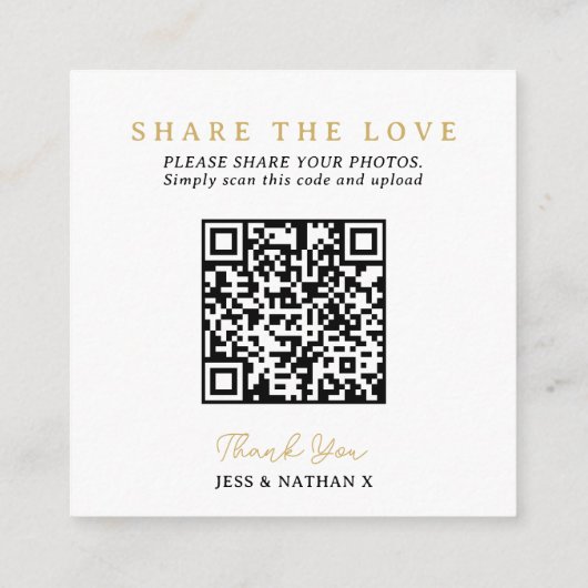 QR-Foto für Hochzeiten Liebe Begleitkarte (Rückseite)