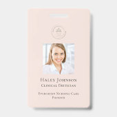 QR-Foto für moderne, rosa Mitarbeiter-Firmenlogos Ausweis (Vorderseite)